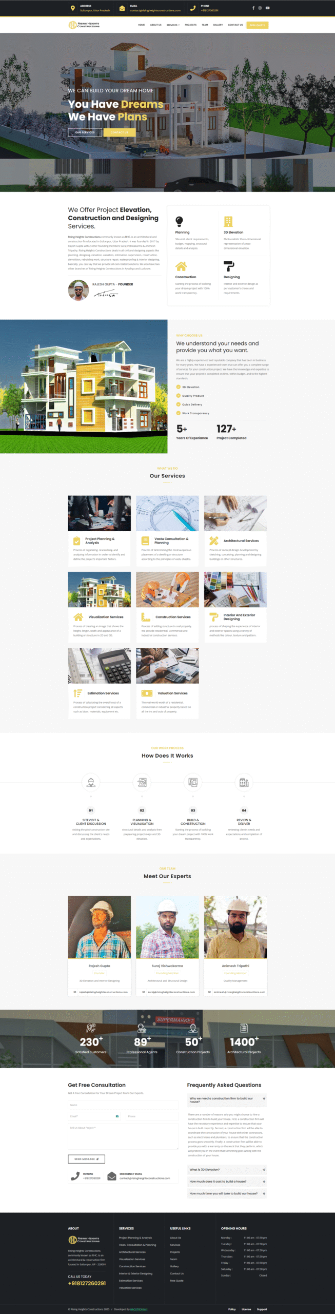 Website for Constructions Company